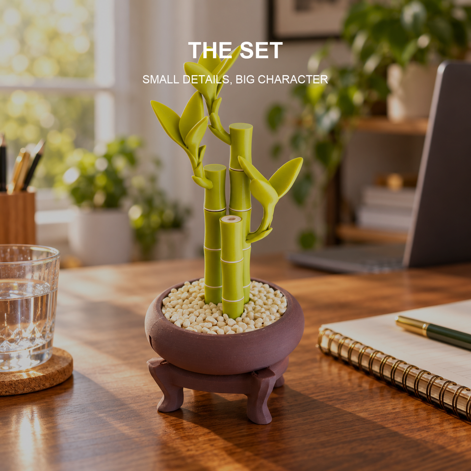 Bamboo Bits — Leafy Desk Holder — Feature view