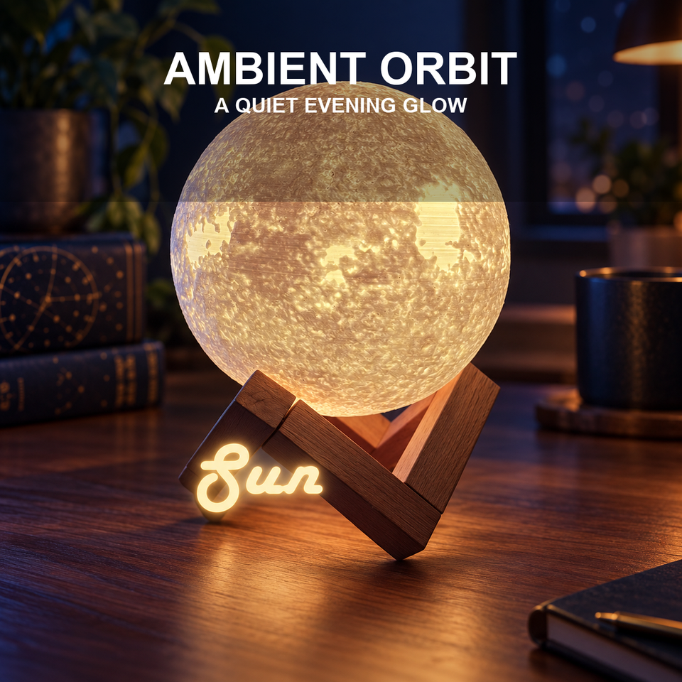Sun Planet Lamp — A Warm World for Your Desk — Feature view