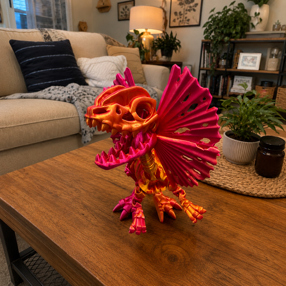 Large Dilophosaurus Skeleton Toy