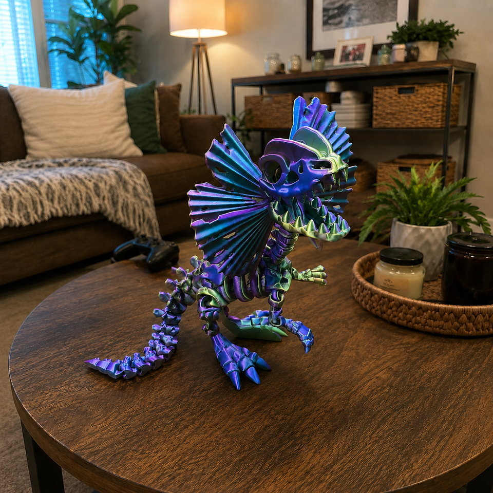 Large Dilophosaurus Skeleton Toy