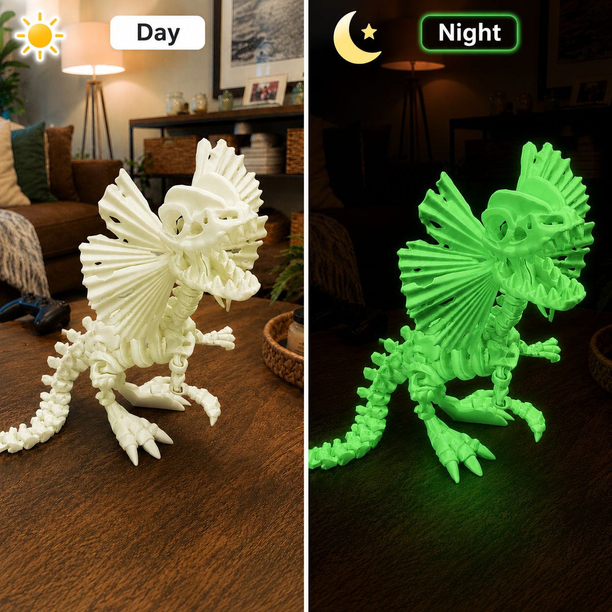 Large Dilophosaurus Skeleton Toy