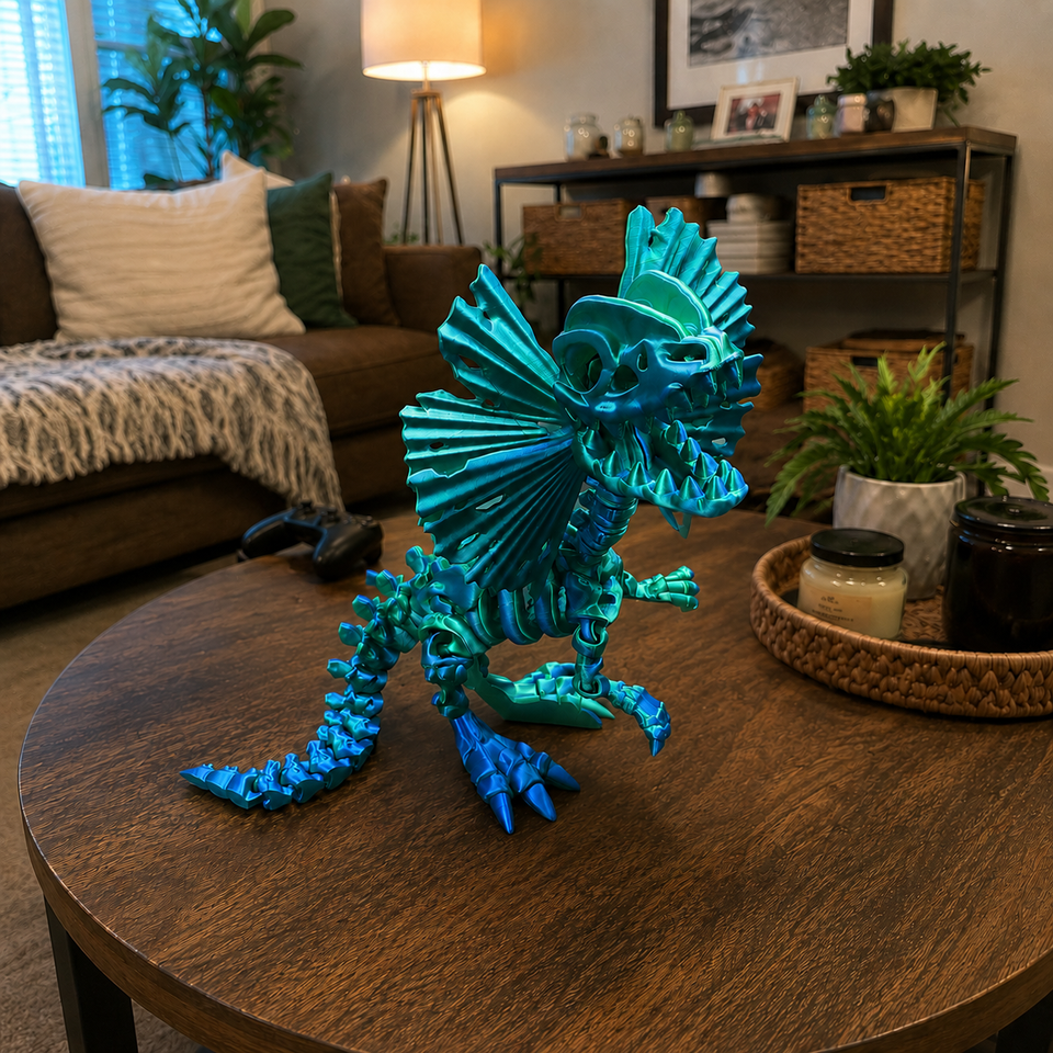Large Dilophosaurus Skeleton Toy
