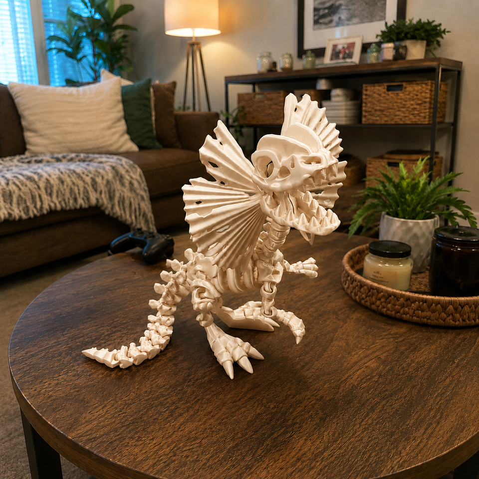 Large Dilophosaurus Skeleton Toy