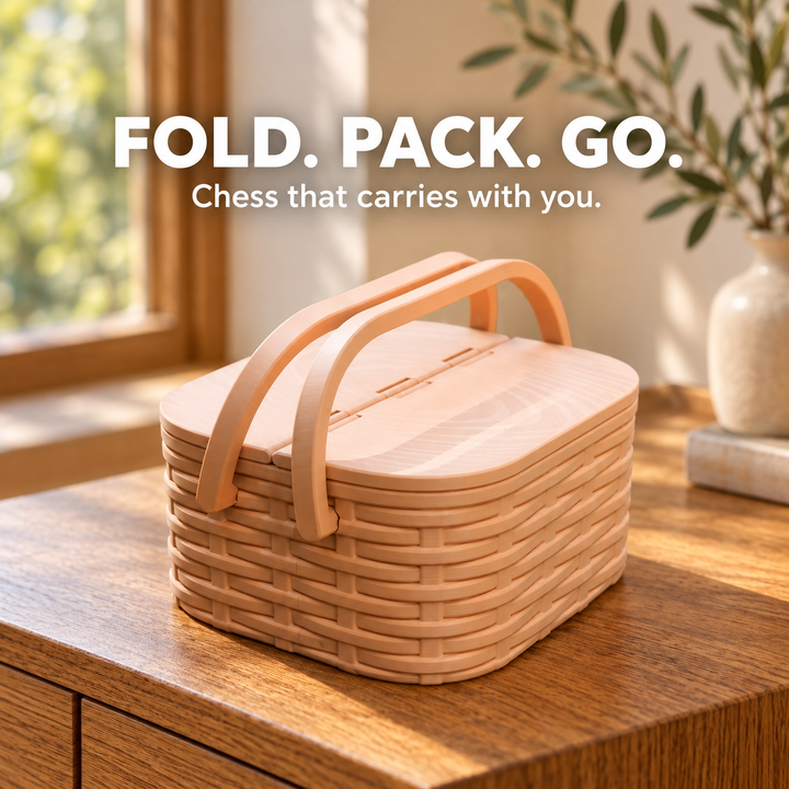 Picnic Chess — Folding Basket Chess Set