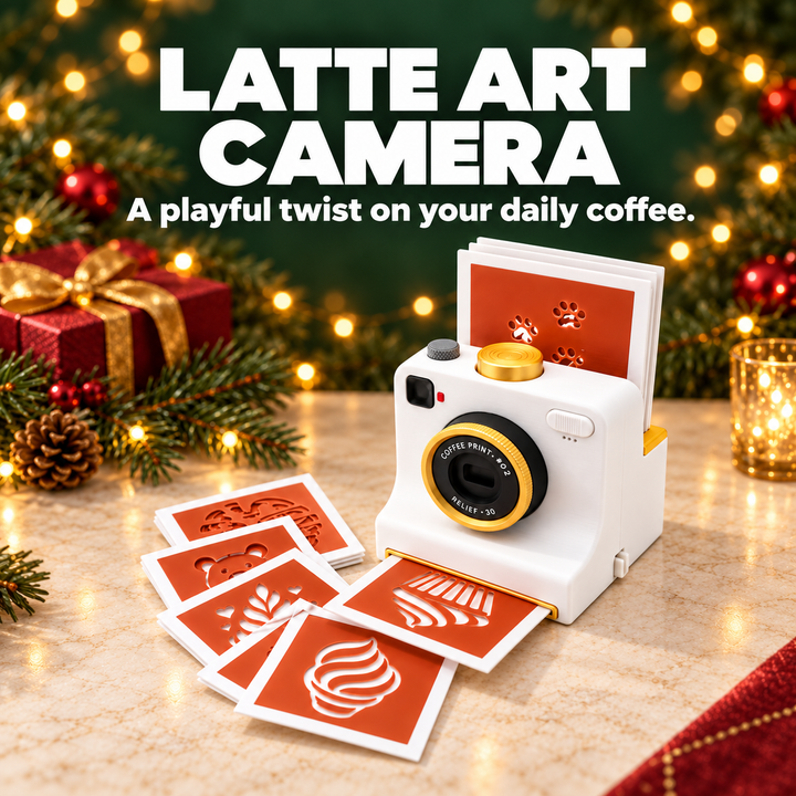 3D Printed Latte Art Camera — 12-Piece Stencil Set