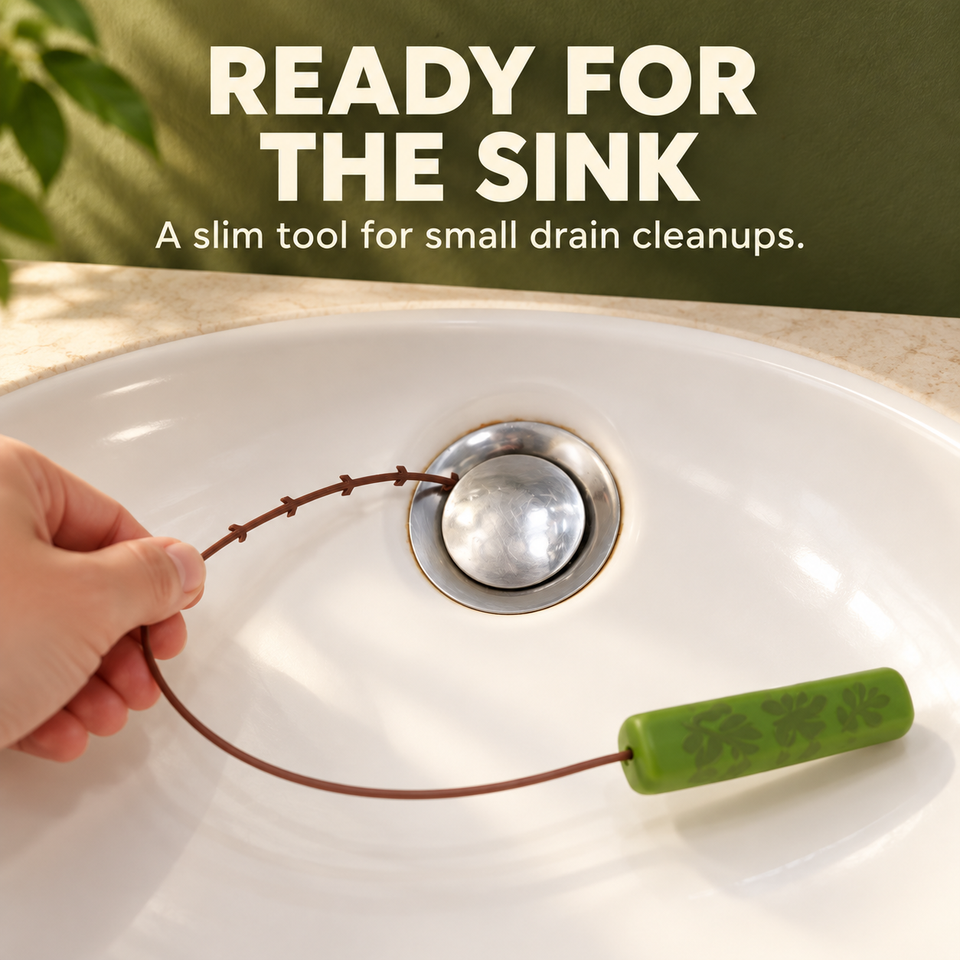 Drain Snake Snake Plant — A slim tool for small drain cleanups.