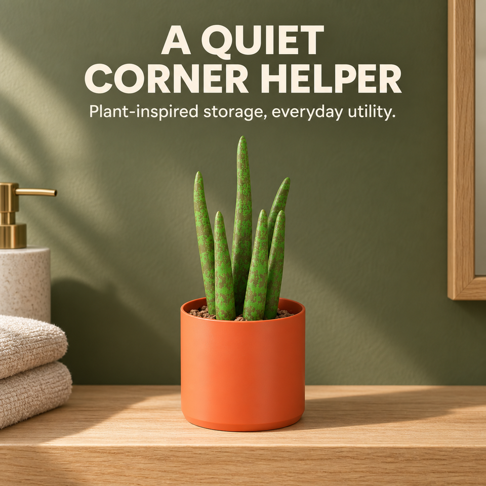 Drain Snake Snake Plant — Plant-inspired storage, everyday utility.