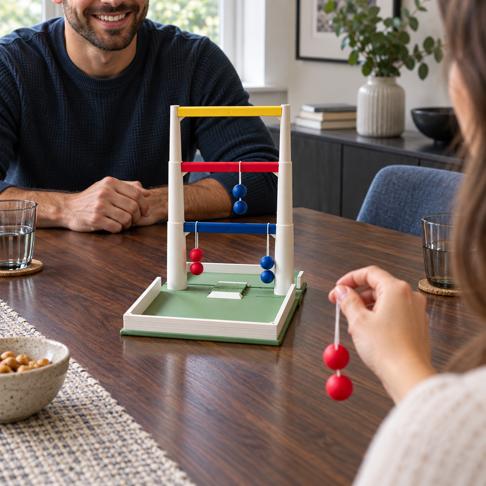 PlayBook'd Ladder Ball — Tabletop use scene