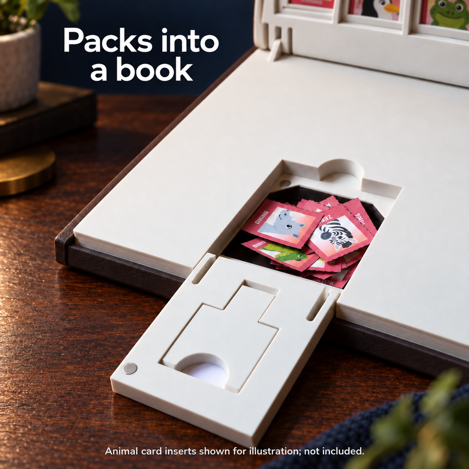 PlayBook'd Zoo Are You? — Animal flippers and storage; paper card inserts not included