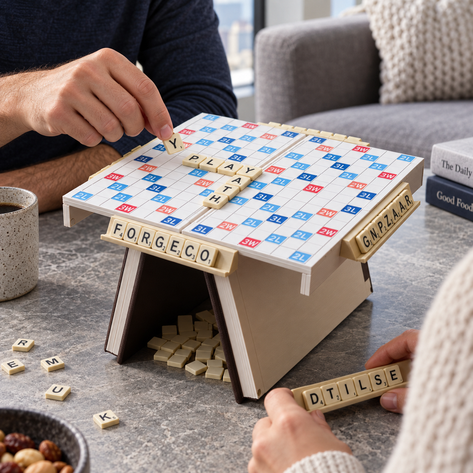 PlayBook'd Crosswords — Tabletop use scene