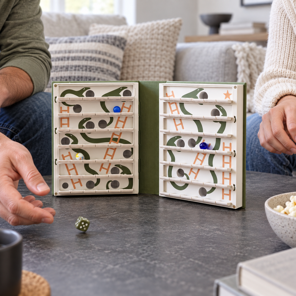 PlayBook'd Snakes and Ladders — Tabletop use scene