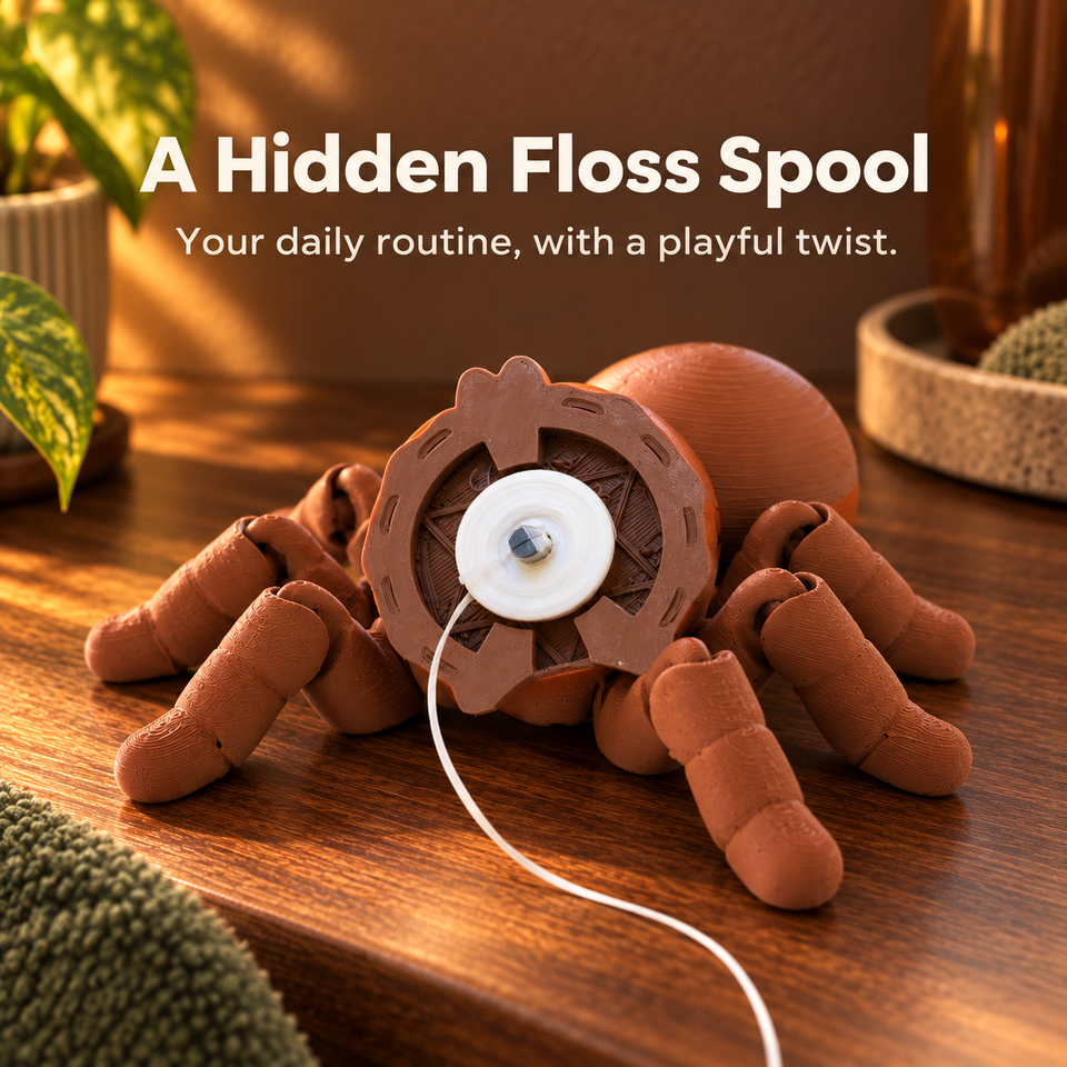 Toothy Tarantula — A Hidden Floss Spool