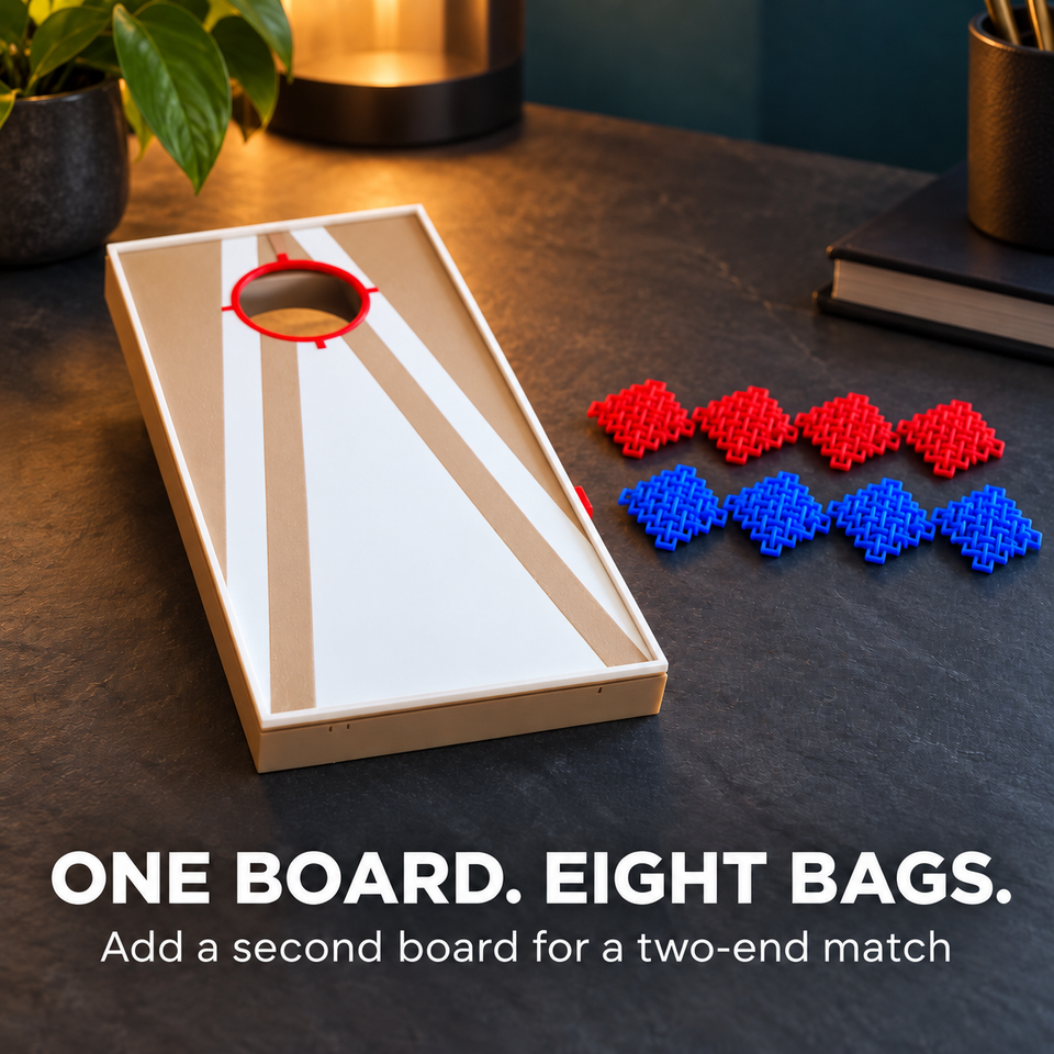 Desktop Cornhole — One board eight bag set
