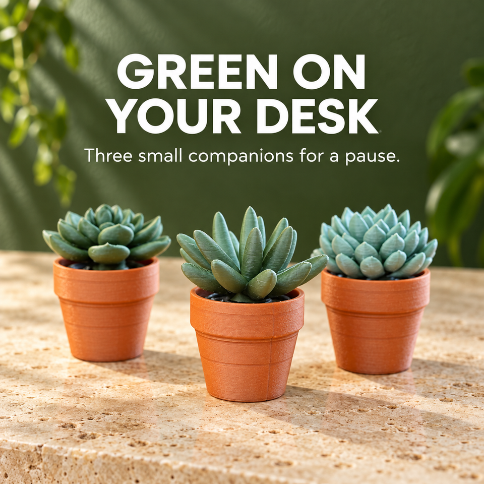 Spinny Succulents — green on your desk
