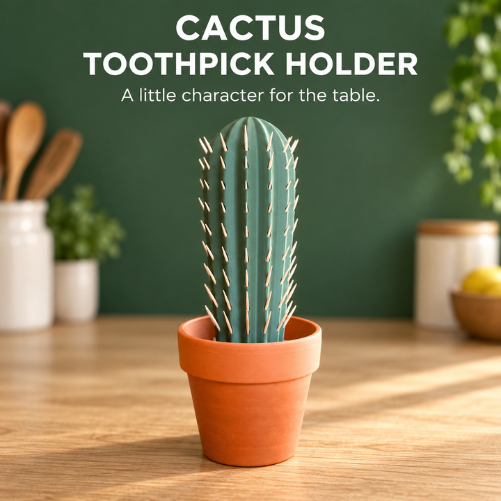 Cactus Toothpick Holder — Press, Pick, Enjoy