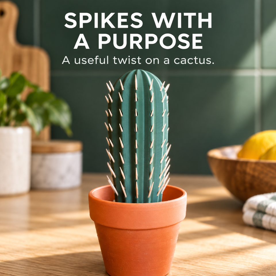 Cactus Toothpick Holder — Press, Pick, Enjoy — ribs