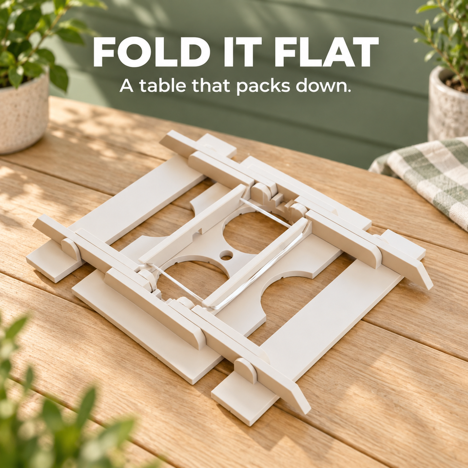 Picnic Table Condiment Caddy — fold it flat