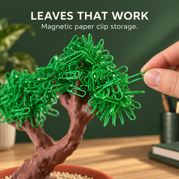 Office Supply Bonsai — Magnetic Desk Organizer
