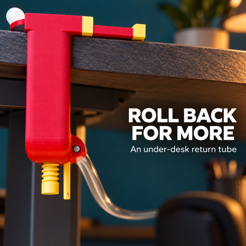 Desktop Skeeball — Under desk tube return