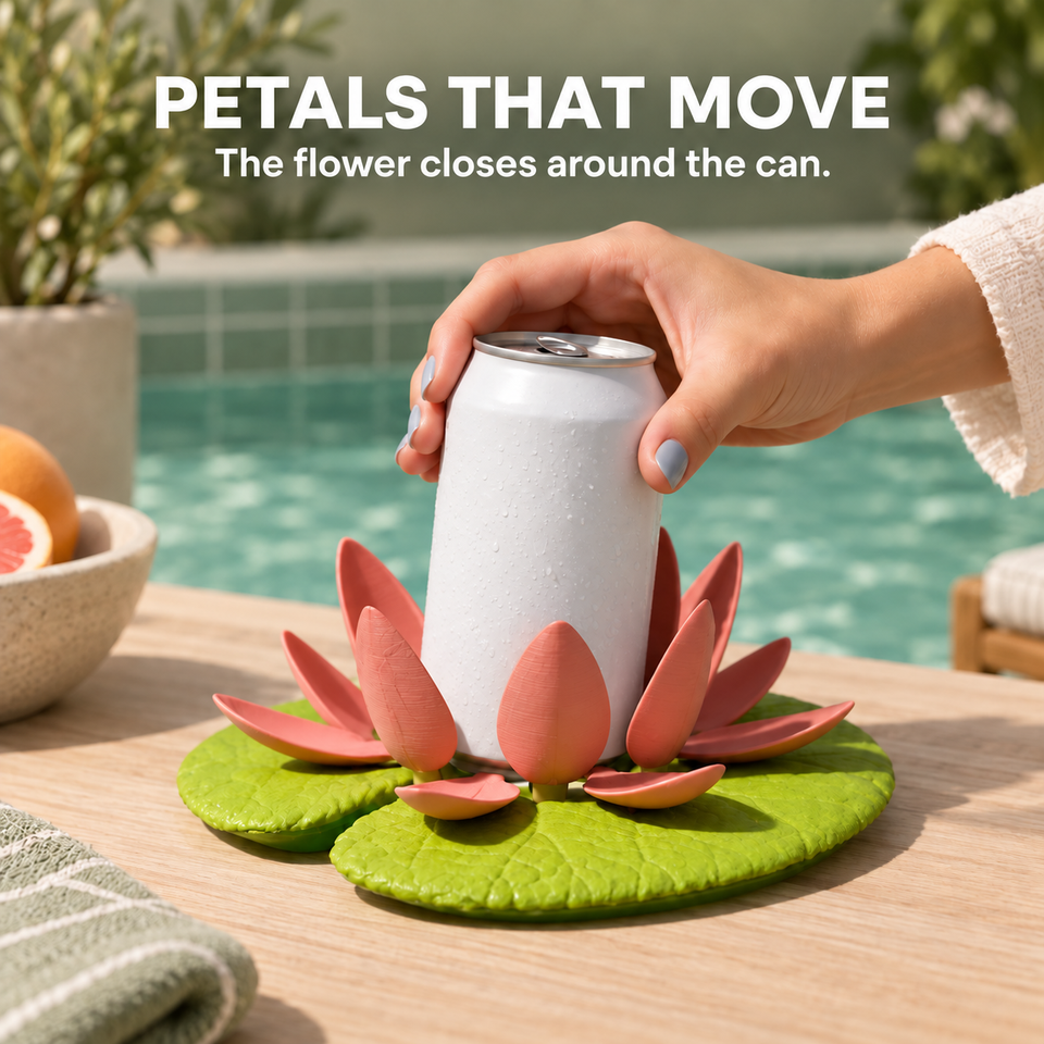 Lily Pad Cupholder — petals that move