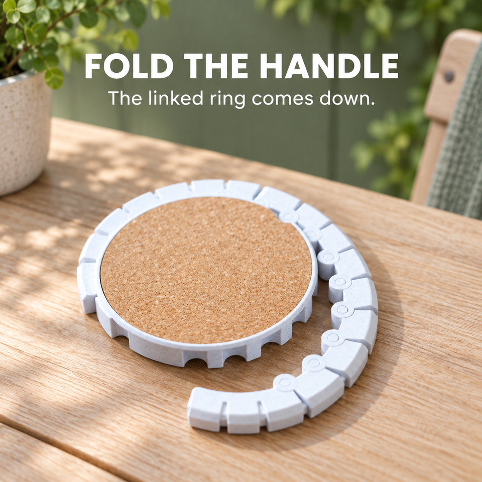 Spill Proof Coffee Carrier — fold the handle