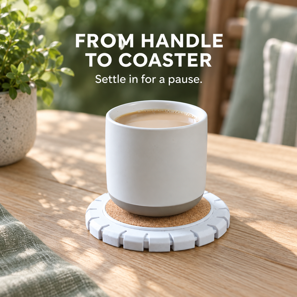 Spill Proof Coffee Carrier — from handle to coaster