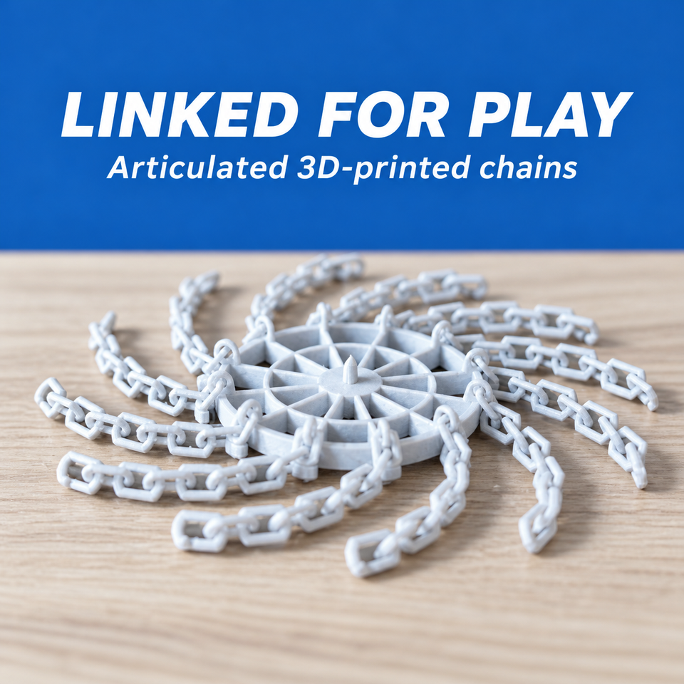Desktop Disc Golf — Aim for the Chains — Articulated chain detail