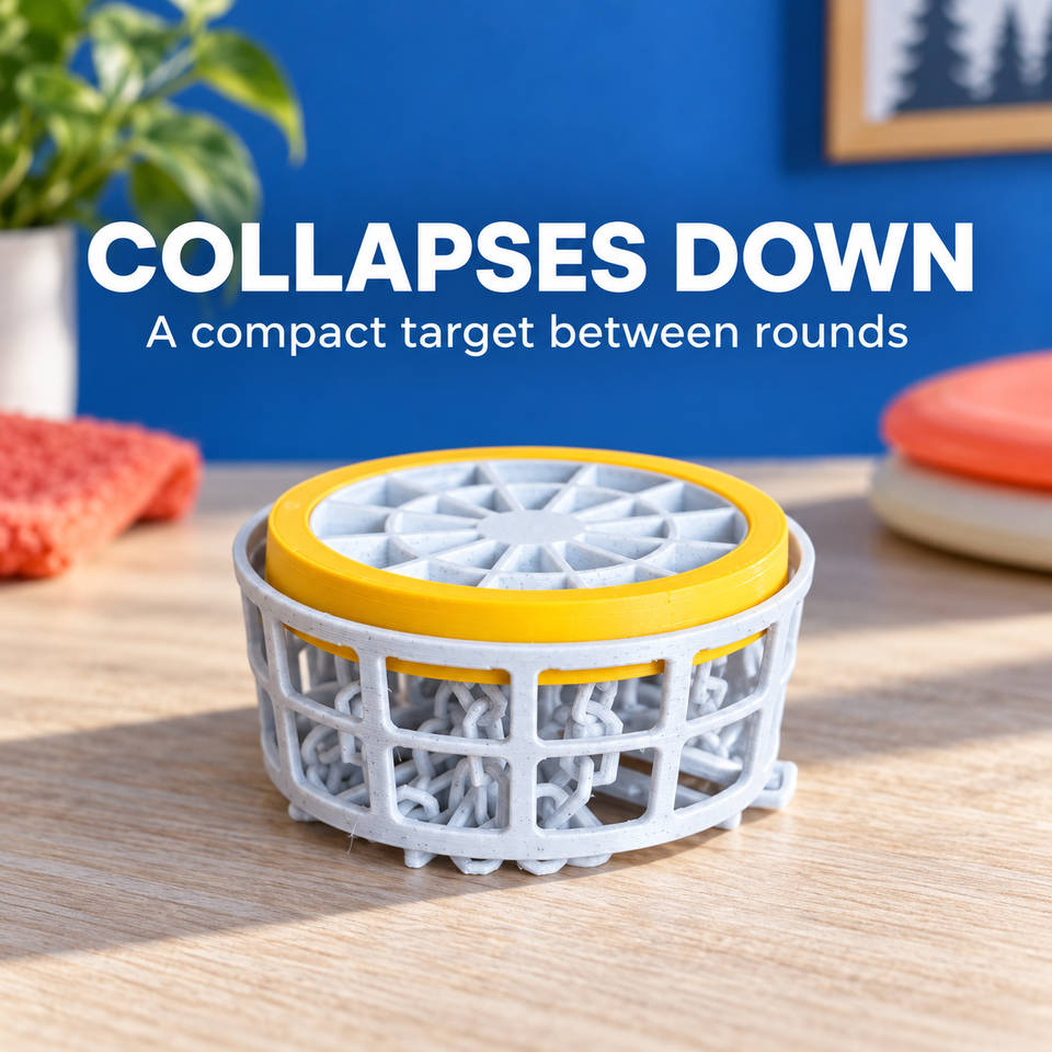 Desktop Disc Golf — Aim for the Chains — Collapsed basket