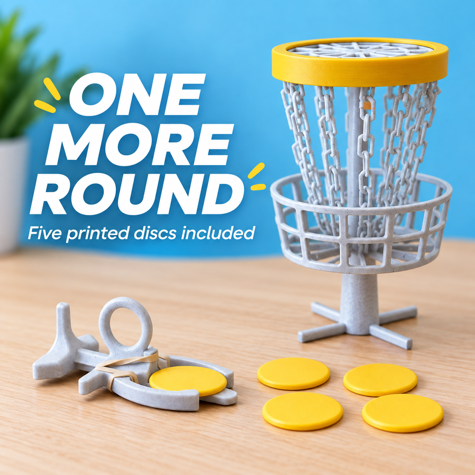 Desktop Disc Golf — Aim for the Chains — Disc set and launcher