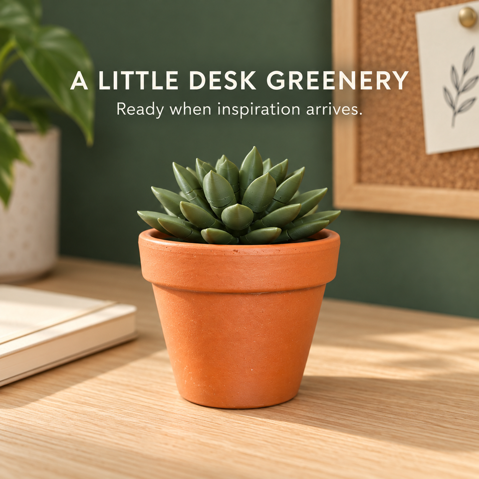 Push Pin Succulent — A Place for Bright Ideas — Pushpin organizer desk scene