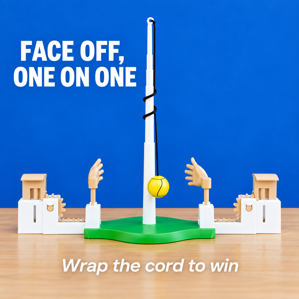Tabletop Tetherball — Mechanical Hand Rally — Tetherball gameplay