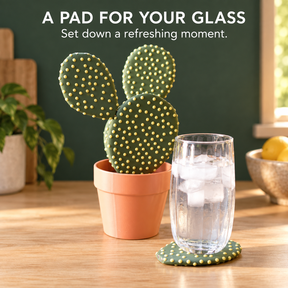 Cactus Coasters — A Place for Every Glass — cup