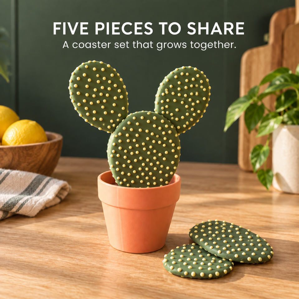 Cactus Coasters — A Place for Every Glass — five
