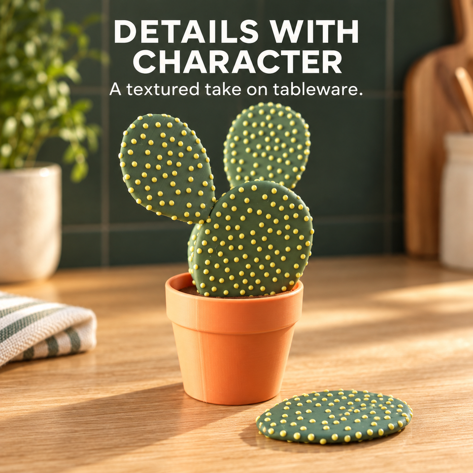 Cactus Coasters — A Place for Every Glass — detail