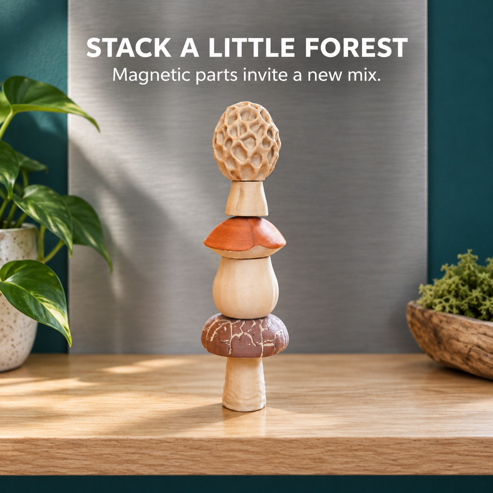Magnetic Mushrooms — stack a little forest