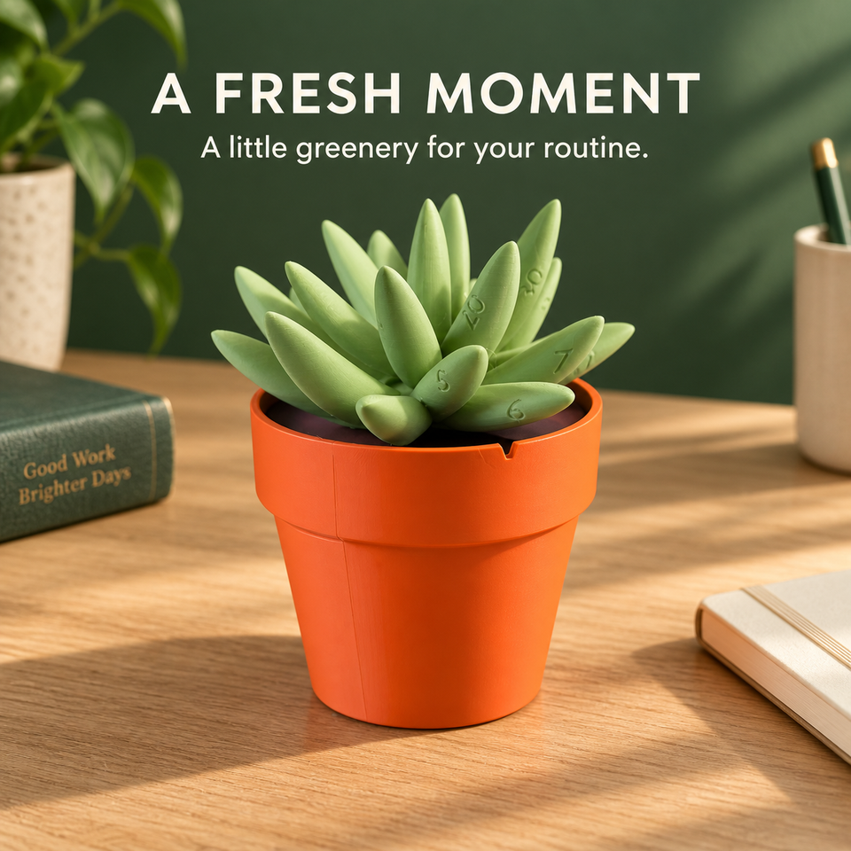 Succulent Clock — A Fresh Way to Tell Time — Succulent clock on a desk