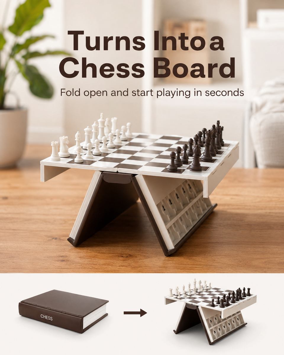 PlayBook'd Chess portable magnetic strategy game – view 2