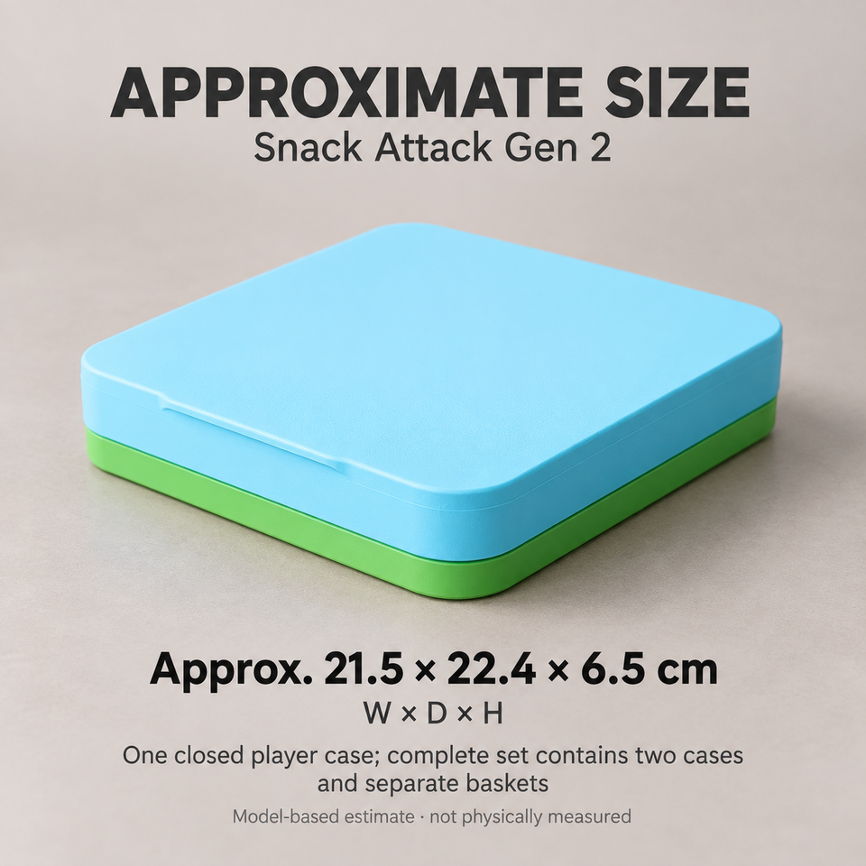 Snack Attack Gen 2 — Approximate dimensions