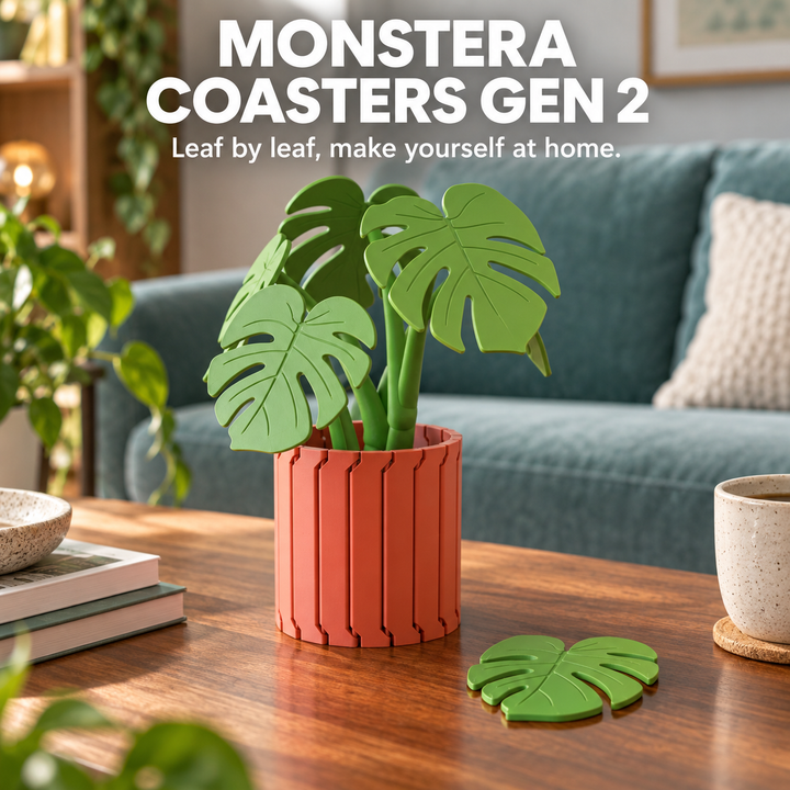 Monstera Coaster Set Gen 2