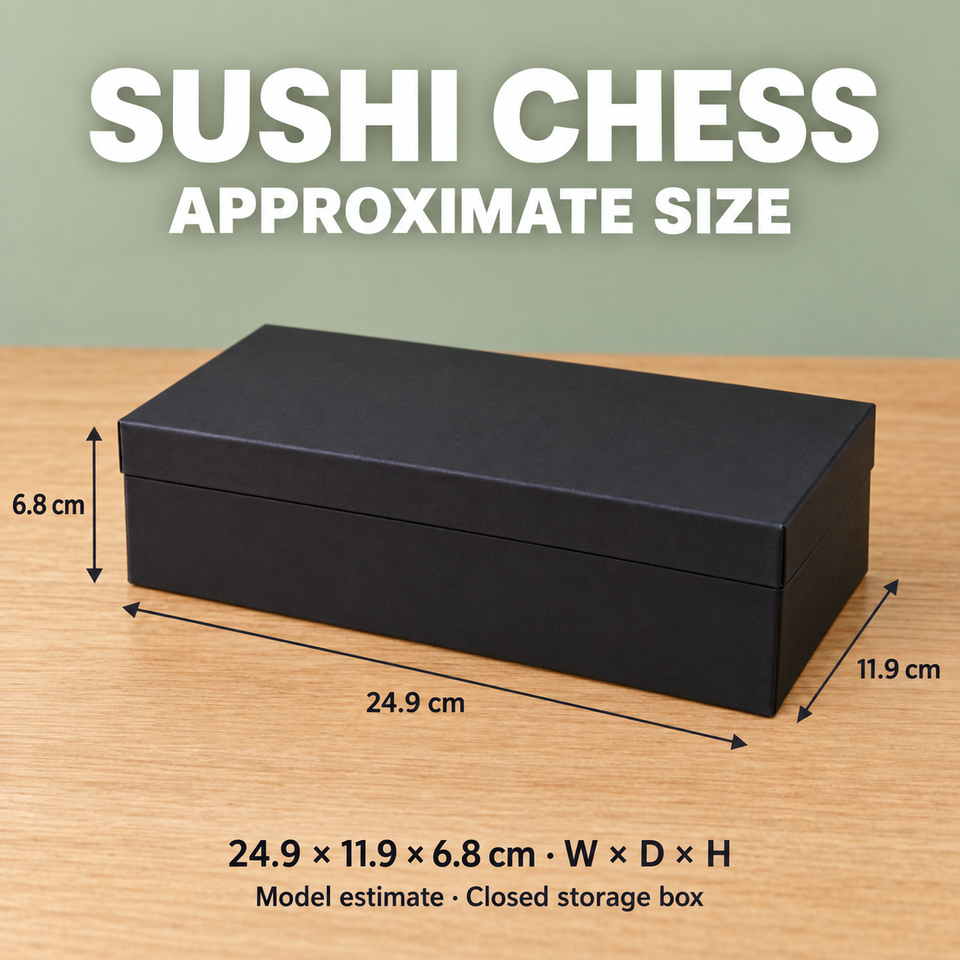 Sushi Chess — Approximate dimensions