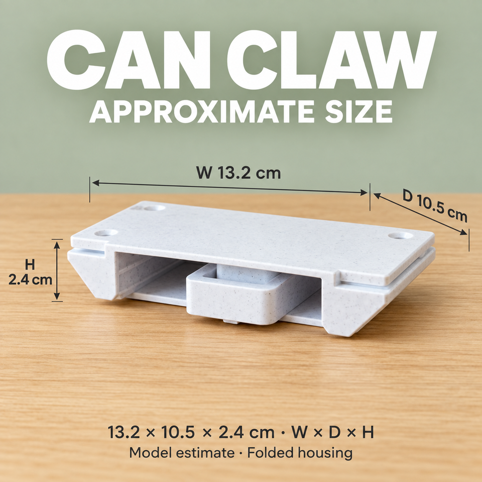 Can Claw — Approximate dimensions