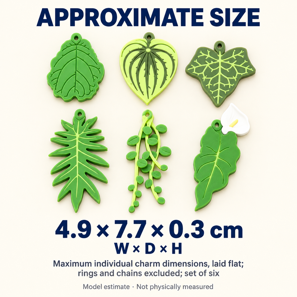 Leafy Keys Pack III — Approximate dimensions