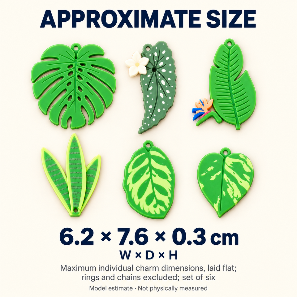 Leafy Keys Pack II — Approximate dimensions