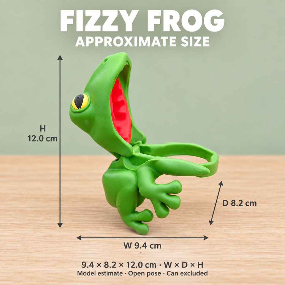 Fizzy Frog — Approximate dimensions