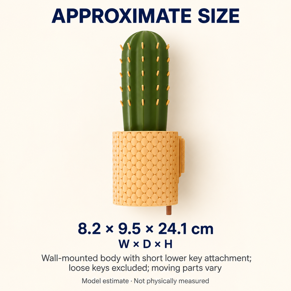 SpiKey Cactus Key Holder — Approximate dimensions