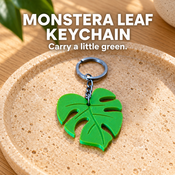 Monstera Leaf Keychain