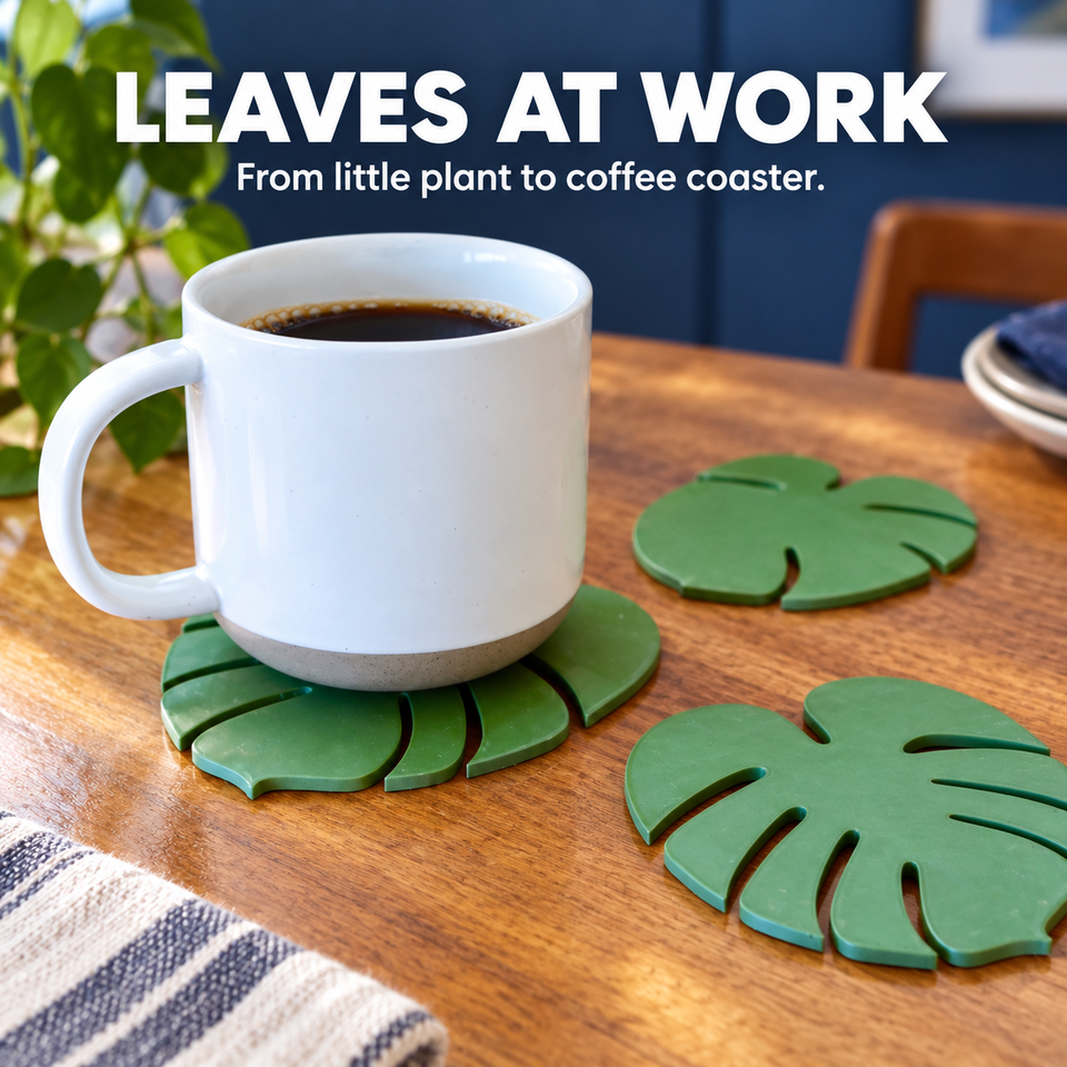 Monstera Coaster Set Gen 1 — Feature detail