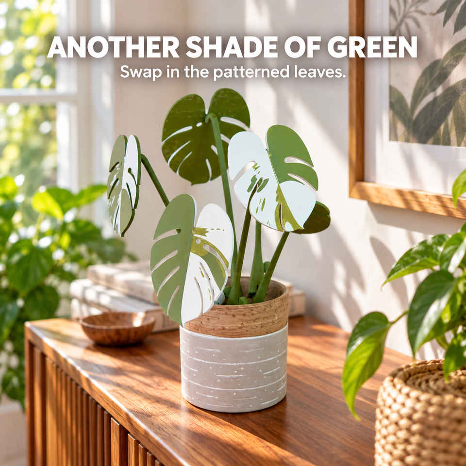 Monstera Coaster Set Gen 1 — Lifestyle or play view