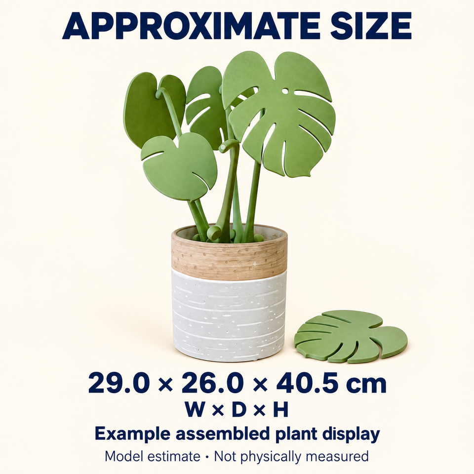 Monstera Coaster Set Gen 1 — Approximate dimensions
