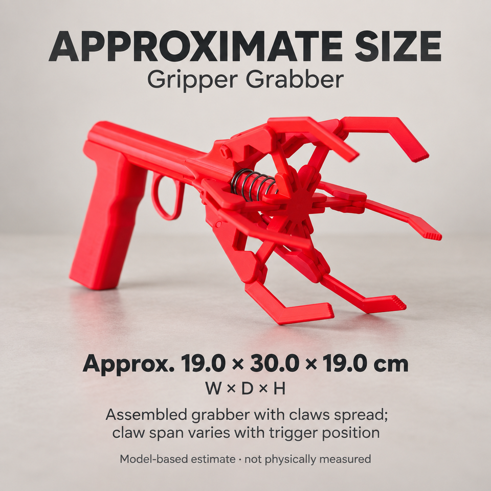 Gripper Grabber — Approximate dimensions